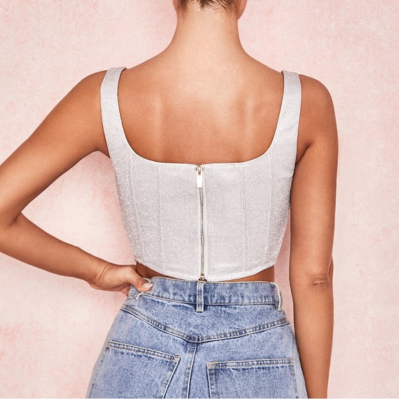 House of CB Elsa silver sparkly corset top - Picture 2 of 7